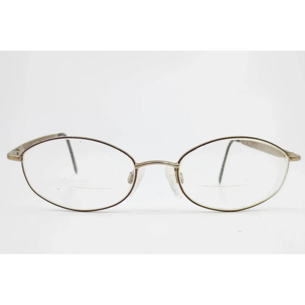 Revlon RV560 Smoked Topaz Oval Eyeglasses Floral Embossed Bronze Frames 130mm